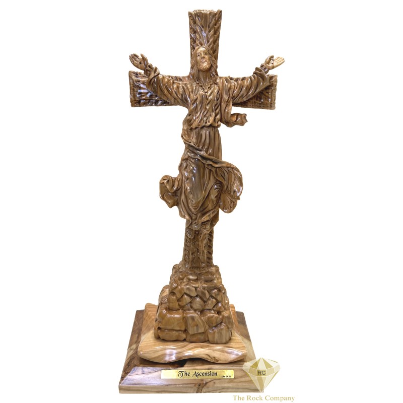 The Ascension of Jesus Christ Cross Olive Wood